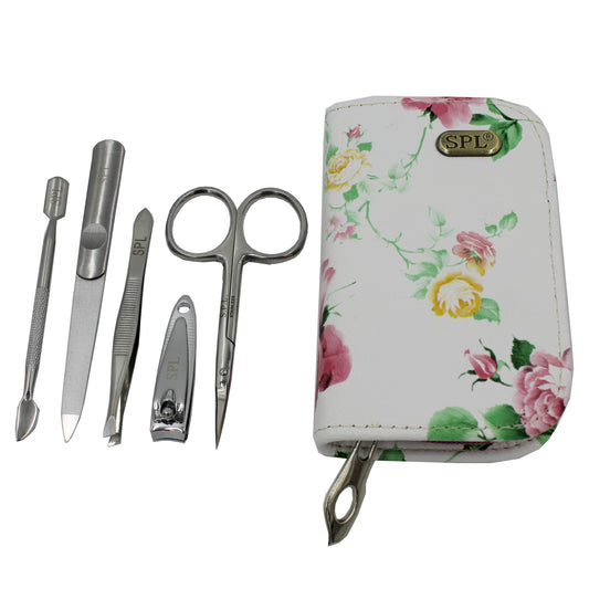 Manicure kit "Colored flower with white background"